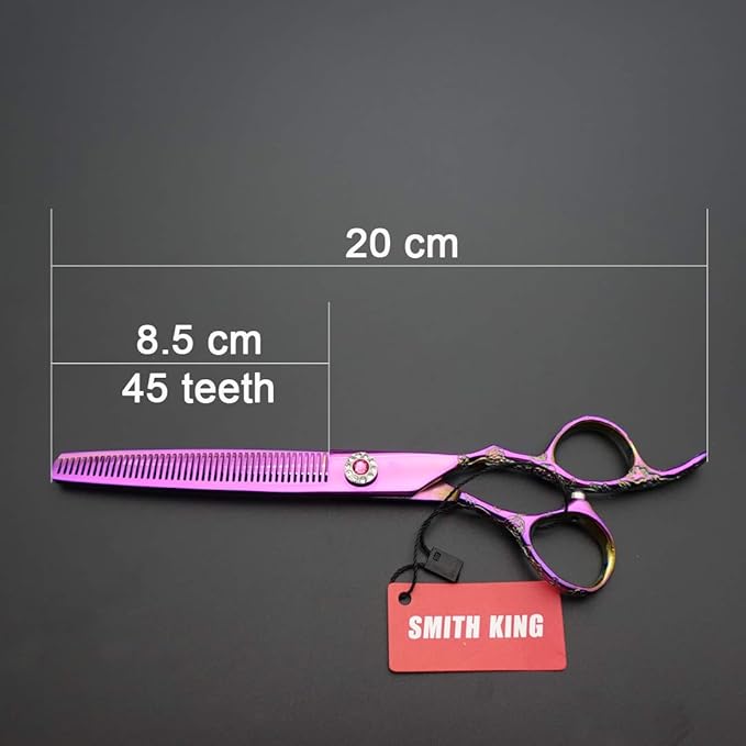 Professional Hair Cutting Scissors Set with Razor Comb Case,Hair cutting shears Hair Thinning shears with rose handle (7.0 inches)