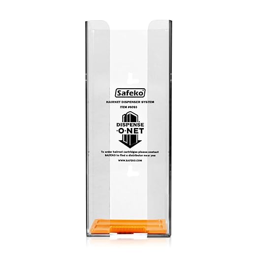 Dispense-O-Net Hairnet Dispenser & Wall Mount | Black Hairnets + Wall Mount | Lightweight Nylon Hairnets | Latex-Free