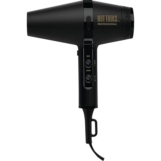 HOT Tools Pro Artist Black Gold Infrared Ionic™ Salon Dryer | Fast Drying, Styling and Smooth Results (Black)