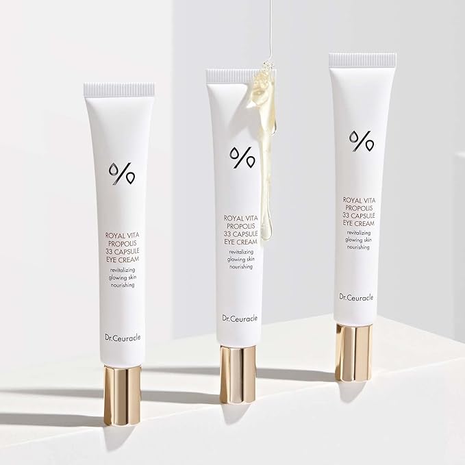 Dr.Ceuracle Royal Vita Propolis 33 Capsule Eye Cream with Applicator - Soothing, Hydrating Eye Serum Cream, Dark Circle Relief, Korean Skincare for Stocking Stuffers (20ml / 0.67 fl. oz.)