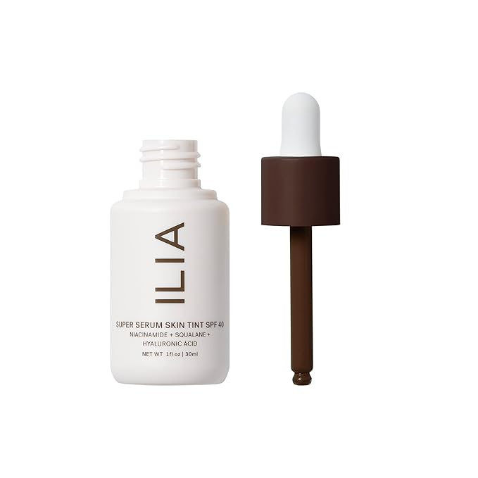 ILIA - Super Serum Skin Tint SPF 40 | Non-Comedogenic, Vegan, Lightweight to Help Against Blue Light, + Pollution while Hydrating, Smoothing, + Refining (Lovina ST19, 1 fl oz | 30 ml)