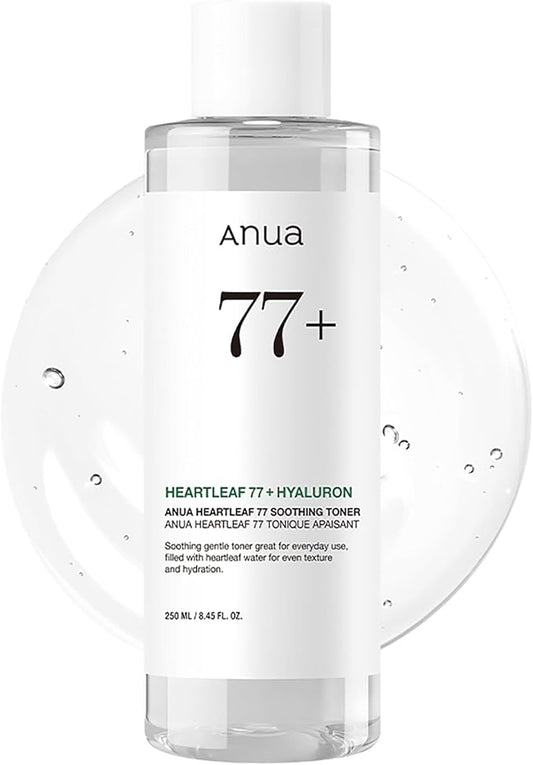 Anua Heartleaf 77 Soothing Toner I pH 5.5 Trouble Care, Calming Skin, Refreshing, Hydrating, Purifying, Cruelty Free, Vegan,(250ml / 8.45 fl.oz.) - Aurabelle