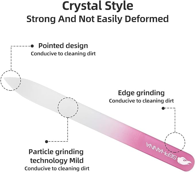 1 Pack Glass Nail File for Unisex Ultra Quality, Portable Crystal Nail File with Case for Mani & Pedicure- Smooth Finish for Natural & Acrylic Nails