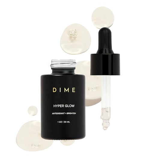 DIME Beauty Hyper Glow Treatment Vitamin C Serum Dark Spot Remover for Face Brightening Hydrating Antioxidant Vitamin C Serum for Face with Ferulic Acid Resveratrol Hyaluronic Acid Aloe 1 oz / 30 ml