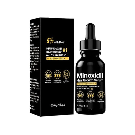 5% Minoxidil Hair Growth Serum, Natural Biotin Hair Oil for Men and Women, 2 fl oz