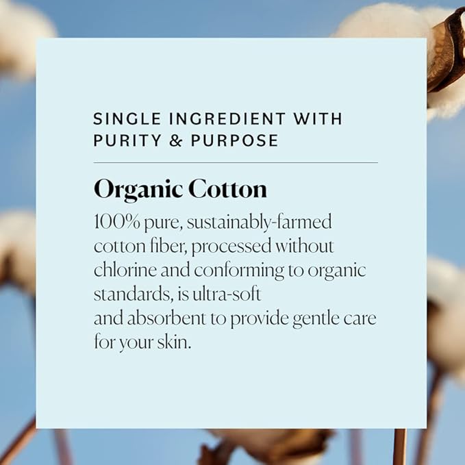 Sky Organics Organic Cotton Rounds for Sensitive Skin, 100% Pure GOTS Certified Organic for Beauty & Personal Care, 100 ct. w Ebook