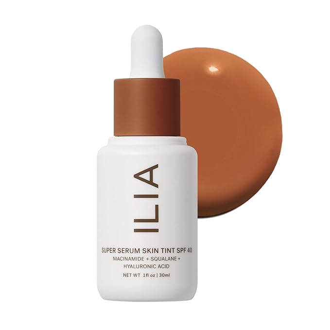 ILIA - Super Serum Skin Tint SPF 40 | Non-Comedogenic, Vegan, LIghtweight to Help Against Blue Light, + Pollution while Hydrating, Smoothing, + Refining (Pavones ST16, 1 fl oz | 30 ml)