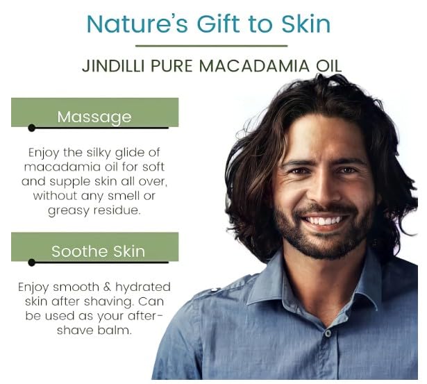 Pure Macadamia Oil-Australian Cold-Pressed Refined, Filtered, All-Natural, Cruelty-Free-Travel Moisturizer for Hair, Skin, Nails, Massag-Sensitive Skin, Eczema, Rosacea and Psoriasis-3.4 oz