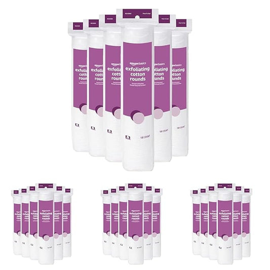 Amazon Basics Exfoliating Cotton Round, 600 Count (Previously Solimo) (Pack of 24)