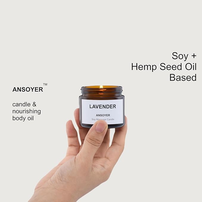 Mini Massage Candle for Body Oil - Portable Warm Oil Candle for Dry Skin Relief & Relaxation, Scented Candles for Women Self Care, Stocking Stuffer Gift - 1.77OZ (Lavender)