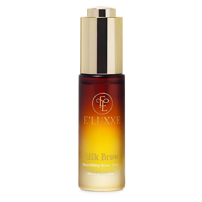 SilkBrow by E’Luxxe – Luxury Eyebrow Growth & Conditioning Oil with Castor & Apricot Oils, Biotin & Silk Proteins – Nourishing Elixir for Softer, Healthier Brows & Post-Lamination Care (15ml)