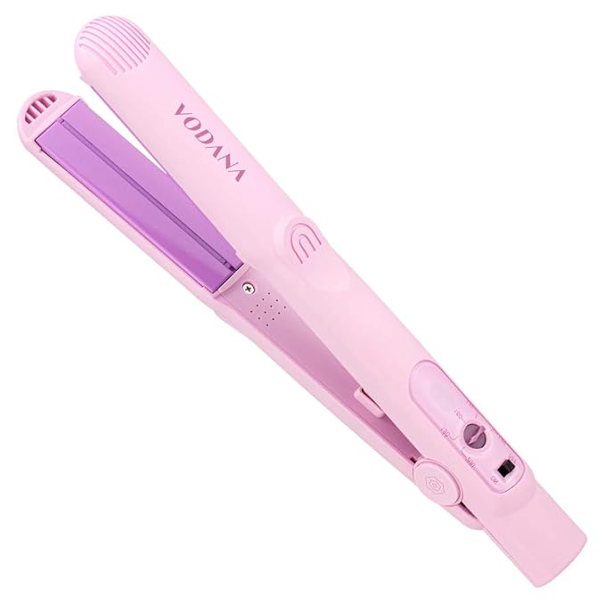 VODANA Professional Softbar Flat Iron - Ceramic Straightener with Patented Silicone Bar, Smooth & Quick Styling, Healthy Hair Solution, Dual Voltage for Worldwide Use(1 inch, Lavender)