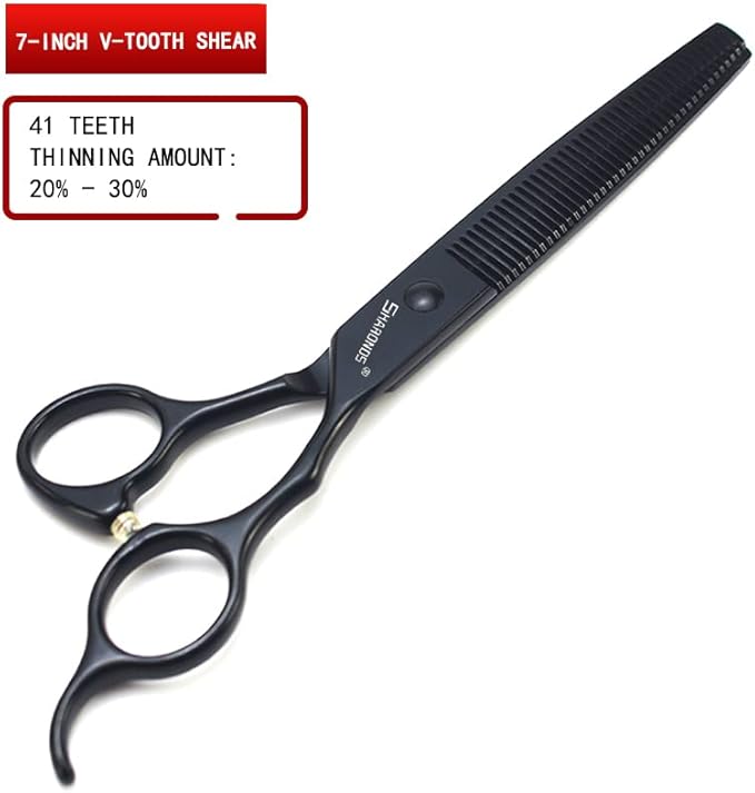 SHARONDS 7 Inch Stainless Steel Professional Barber Scissors Hair Thinning Scissors Hairdresser or Home Hairdresser Variant/Hybrid Scissors (7 inch-3pc)