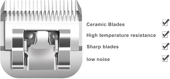 Professional Detachable Replacement Ceramic Blades set,compatible with oster Classic 76/Star-Teq/Power-Teq andi A*dis AGC,BDC,BGC,MBG Series Clippers(Size 3-1/2)