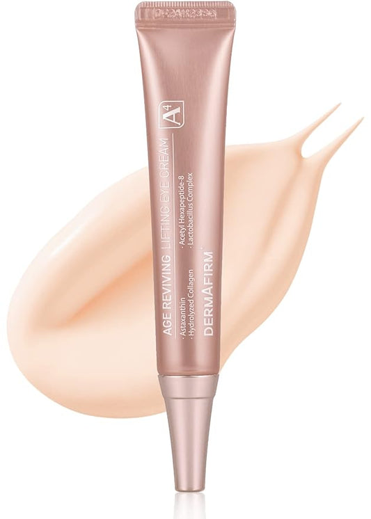 Dermafirm Age Reviving Lifting Eye Cream A4 | Firming Under Eye Cream for Dark Circles and Puffiness w/Collagen Astasome & Peptide for All Skin Types | No Animal Trials No Paraben 0.67 fl oz