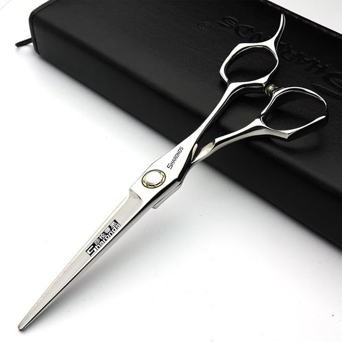 SHARONDS 6 Inch 440C High Hardness Stainless Steel Hair Scissors Hair Salon Hair Stylist Cutting Thinning Tool Barber Special (scissors set) (6 inch 2pc-D)