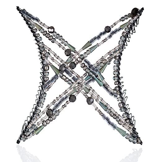 Stretchy Non-Slip Hair Clip for Thick, Wavy, Naturally Curly Hair - Put Your Hair Up in Seconds - Comfy UpDo, Ponytail, French Twist, Bun (Large, Storm Gray)