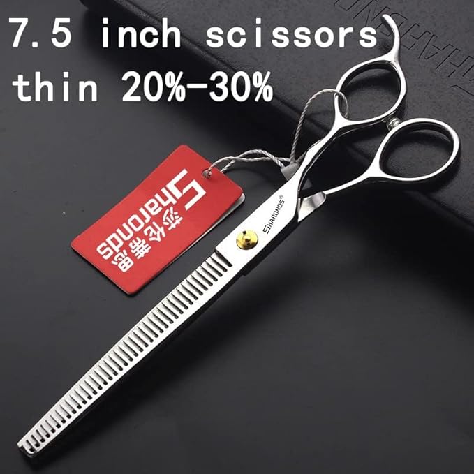 SHARONDS 7.5 Inch Stainless Steel Professional Barber Scissors Hair Thinning Scissors Hairdresser or Home Hairdresser Variant/Hybrid (7.5 inch-2pc)