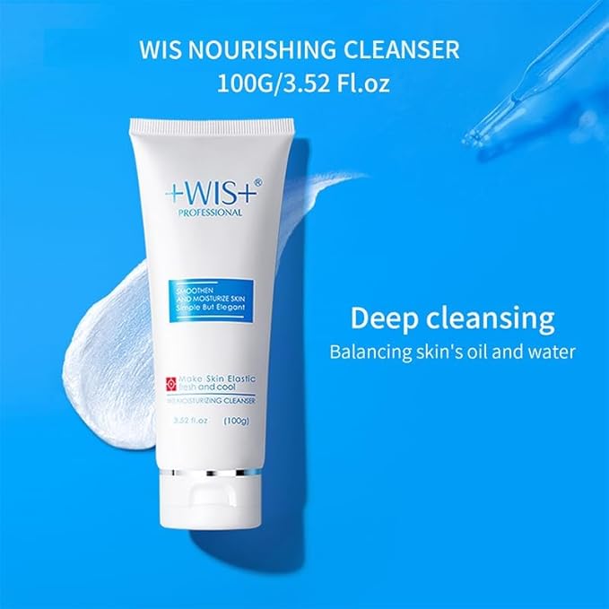 +WIS+ Moisturizing 4-Piece Skin Care Set - with Facial Cleanser, Toner, Lotion, Cream for for Cleansing, Hydration, Repair and Anti Aging
