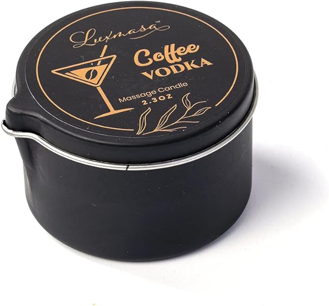 Vegan Home SPA Scented Aromatherapy Massage Candle for Skin Moisturizing,Soybean Wax Massage Body Oil for Foot Treatment, Romantic Gift for Friend Coffee Vodka Scent 2.35 OZ