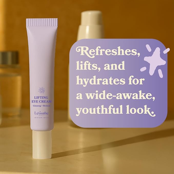 LE GUSHE Retinal Under Eye Cream - Anti Aging Retinol Eye Cream for Dark Circles and Fine Lines - With Ginseng and Niacinamide - Undereye Dark Circles Treatment (52 ml / 1.76 fl oz)