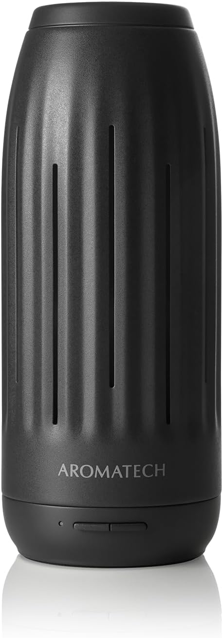 AromaTech Ambience Scent Diffuser for Essential Oil Blends & Fragrances – Waterless Scent Machine w/Bluetooth for Home, Bathroom Boutiques, Hotel, Spa – Charcoal Mini Acrylic
