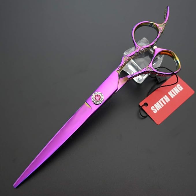 Professional Hair Cutting Scissors Set with Razor Comb Case,Hair cutting shears Hair Thinning shears with rose handle (7.0 inches)