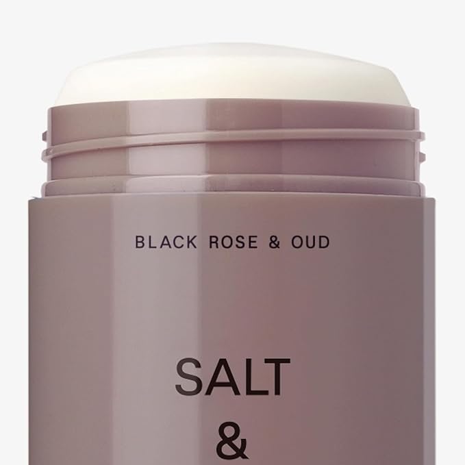 SALT & STONE Aluminum Free Deodorant | Extra Strength 48 Hour Protection for Women & Men | Made with Seaweed Extracts, Shea Butter & Prebiotics (Black Rose & Oud)