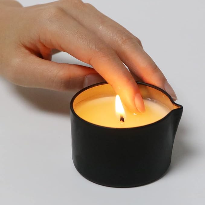 Organic Massage Candle for Couples, Home Scented Body Relaxing SPA Candles Luxury Gift Set Pack 4-9.4OZ(2.35OZ*4)-Tahiti,Blueberry Cake,Coffee Vodka,Caramel Whisky