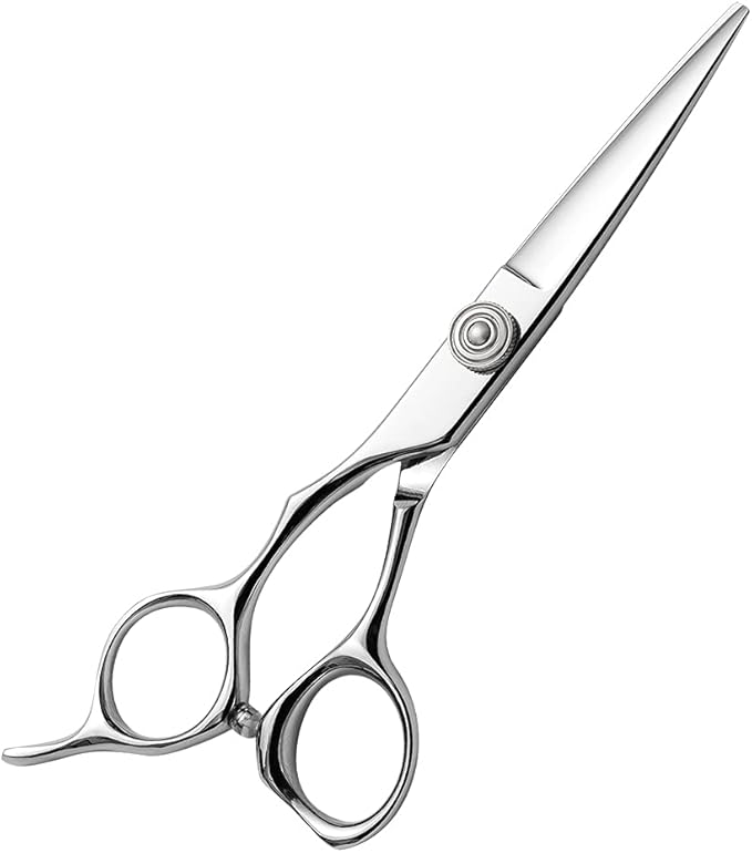 AOLANDUO Hair Scissors Professional Left Handed, VG10 Steel Left Handed Barber Shears, Razor Edge, Offset Ergonomic, Precision Hair Cutting Scissors for Salon & Home, 1 Count, 5.5 Inch