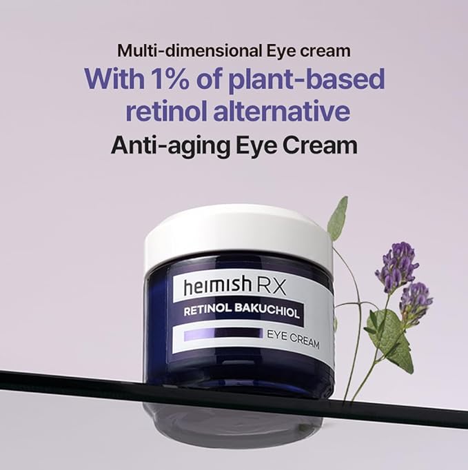 HEIMISH RX Retinol Bakuchiol Eye Cream - Daily Eye Cream for Anti Aging, Firming, Anti Wrinkle, Hydrating with Retinol, Non-greasy Formula, Korean Skincare, 30ml (1.01 fl. oz)