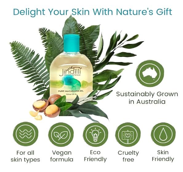 Pure Macadamia Oil-Australian Cold-Pressed Refined, Filtered, All-Natural, Cruelty-Free-Travel Moisturizer for Hair, Skin, Nails, Massag-Sensitive Skin, Eczema, Rosacea and Psoriasis-3.4 oz