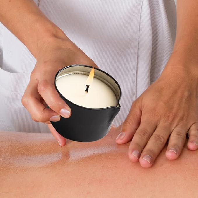 Low Temperature Pure Natural Soybean Oil Candle Massage Wax, Home Scented Aromatherapy Candle for Body Treatment and Skin Moisturizing Jasmine Scent 2.35 OZ