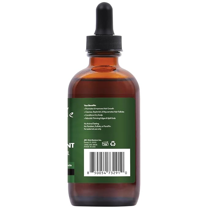 Sunny Isle Rosemary Mint Hair and Strong Roots Oil 4oz | Infused with Biotin & Jamaican Black Castor Oil | Strengthen and Nourish Hair Follicles | Dry Scalp, Split Ends