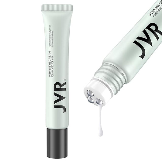 JVR Caffeine Eye Cream and Under Eyes Roller for Dark Circles and Puffiness, Fine Lines, Under-Eyes Bags, Eye Serum with Vitamin C, Hyaluronic Acid, 20 ml