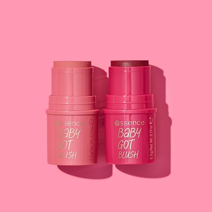 essence | Baby Got Blush Stick | Easy to Apply & Blend Pigmented Cream Blush Stick | Vegan & Cruelty Free | Free From Gluten, Parabens, Preservatives, & Microplastic Particles (40 | Sweets & Roses)