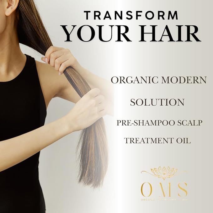 OMS Pre-Shampoo Hair Treatment Oil for Growth & Loss Prevention, Scalp Nourishing, Heat Protection, Anti-Frizz 3oz
