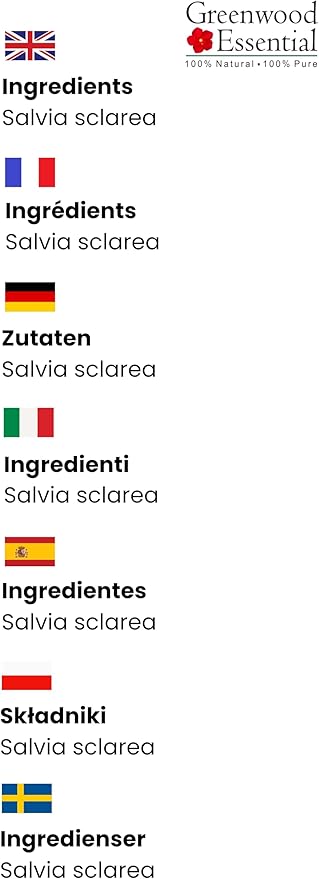 Greenwood Essential Pure Clary Sage Essential Oil (Salvia sclarea) Steam Distilled 300ml (10 oz)