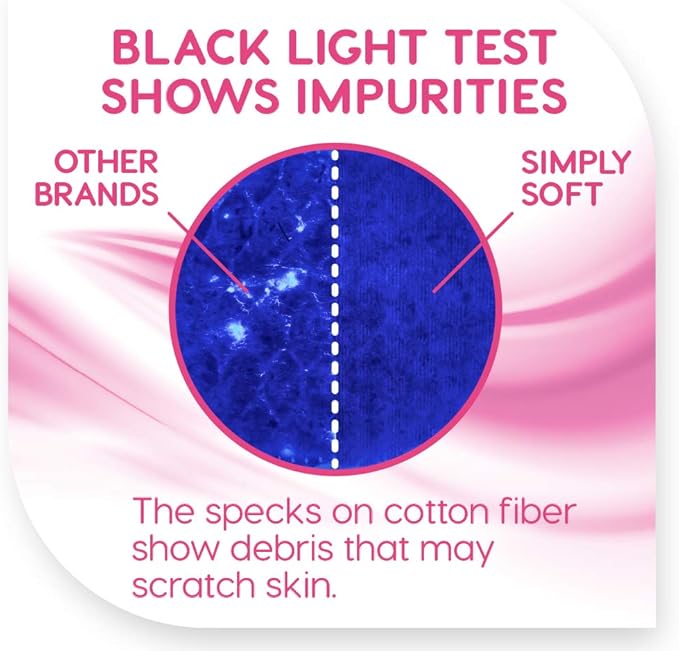 Simply Soft Premium Cotton Rounds, 100% Pure, Absorbent Cotton Pads, 100 Count (Pack of 36)