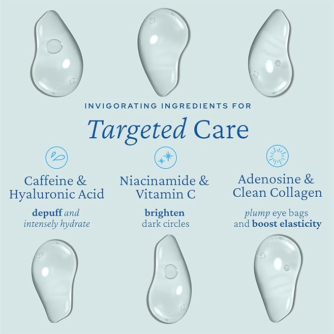 belif Aqua Bomb Cooling Eye Gel - Caffeine & Hyaluronic Acid for Puffiness & Hydration, Niacinamide & Vitamin C for Dark Circles, Adenosine & Collagen for Plumping & Firming, Korean Skin Care