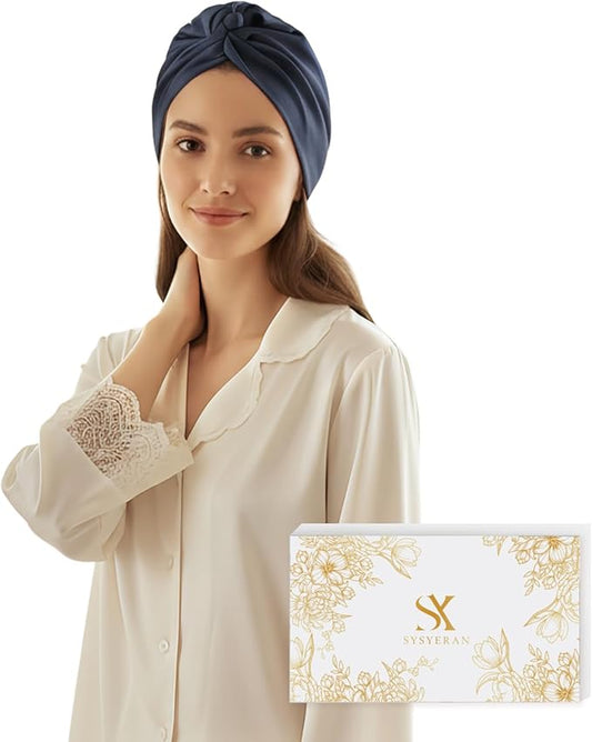 100% Mulberry Silk Bonnet for Sleeping, Adjustable Tie Closure for Women, Breathable Hair Wrap for Hair Protection