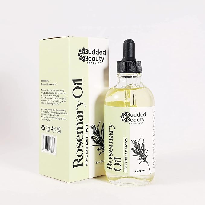 Natural Rosemary Essential Oil for Hair Growth - Hair Treatment with Dropper Bottle for Women and Men