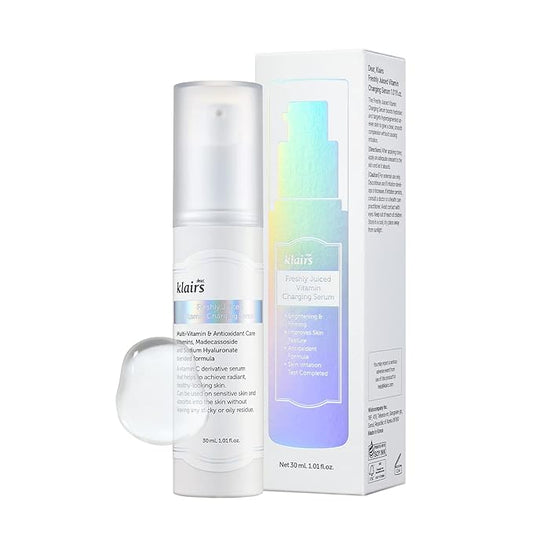 DearKlairs Freshly Juiced Vitamin Charging Serum | Korean Skincare, 3-O-Ethyl Ascorbic Acid 10%, Niacinamide, Non-oily Texture for Sensitive Skin 1.01 Fl Oz