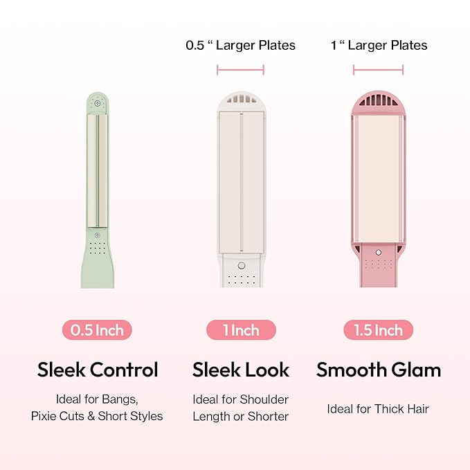 VODANA Professional Softbar Flat Iron - Ceramic Straightener with Patented Silicone Bar, Smooth & Quick Styling, Healthy Hair Solution, Dual Voltage for Worldwide Use(1 inch, Lavender)