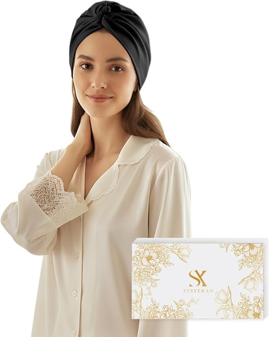 100% Mulberry Silk Bonnet for Sleeping, Adjustable Tie Closure for Women, Breathable Hair Wrap for Hair Protection