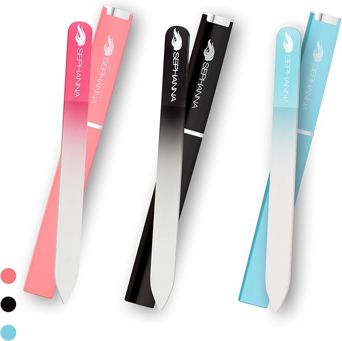 1 Pack Glass Nail File for Unisex Ultra Quality, Portable Crystal Nail File with Case for Mani & Pedicure- Smooth Finish for Natural & Acrylic Nails