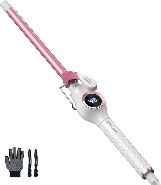 1/2 Inch Curling Iron Wand Ceramic, Small Barrel Curling Iron for Tight Curls, Half Inch Tiny Curling Wand for Short & Long Hair, Heat Up Fast, Digital Temp Control