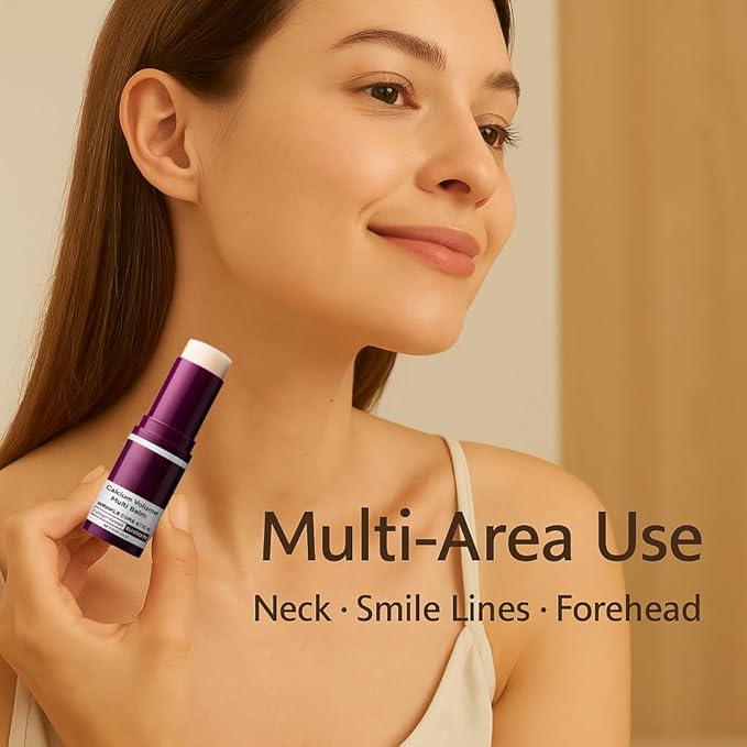 Calcium Volume Multi Balm 2 Pack – Wrinkle Care Stick with Collagen Extract, Hydrating & Firming Multi Balm for Eyes, Neck, Smile Lines – Portable Anti-Aging Moisturizing Stick