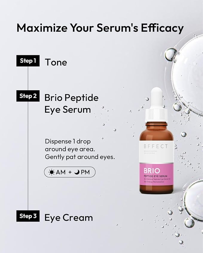 Brio Peptide Serum Lotion for Eye, Reduces Dark Circles & Puffiness Eye Serum, 1 Fl Oz