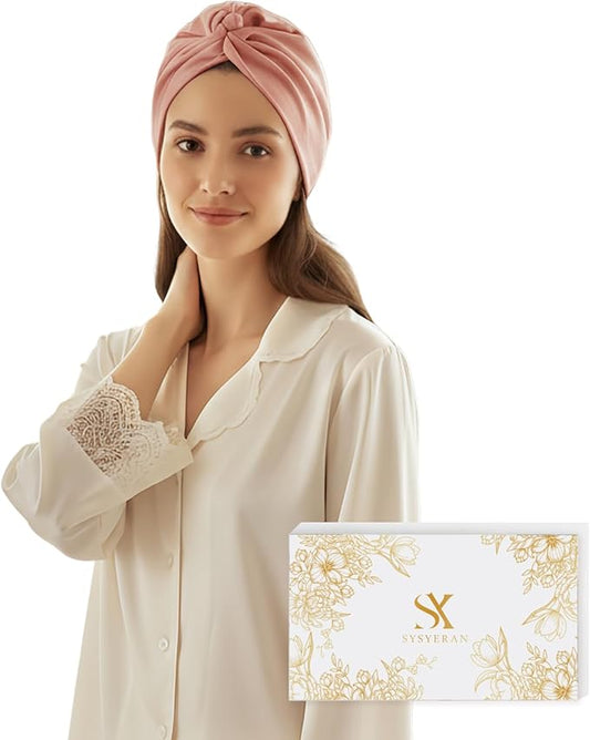 100% Mulberry Silk Bonnet for Sleeping, Adjustable Tie Closure for Women, Breathable Hair Wrap for Hair Protection